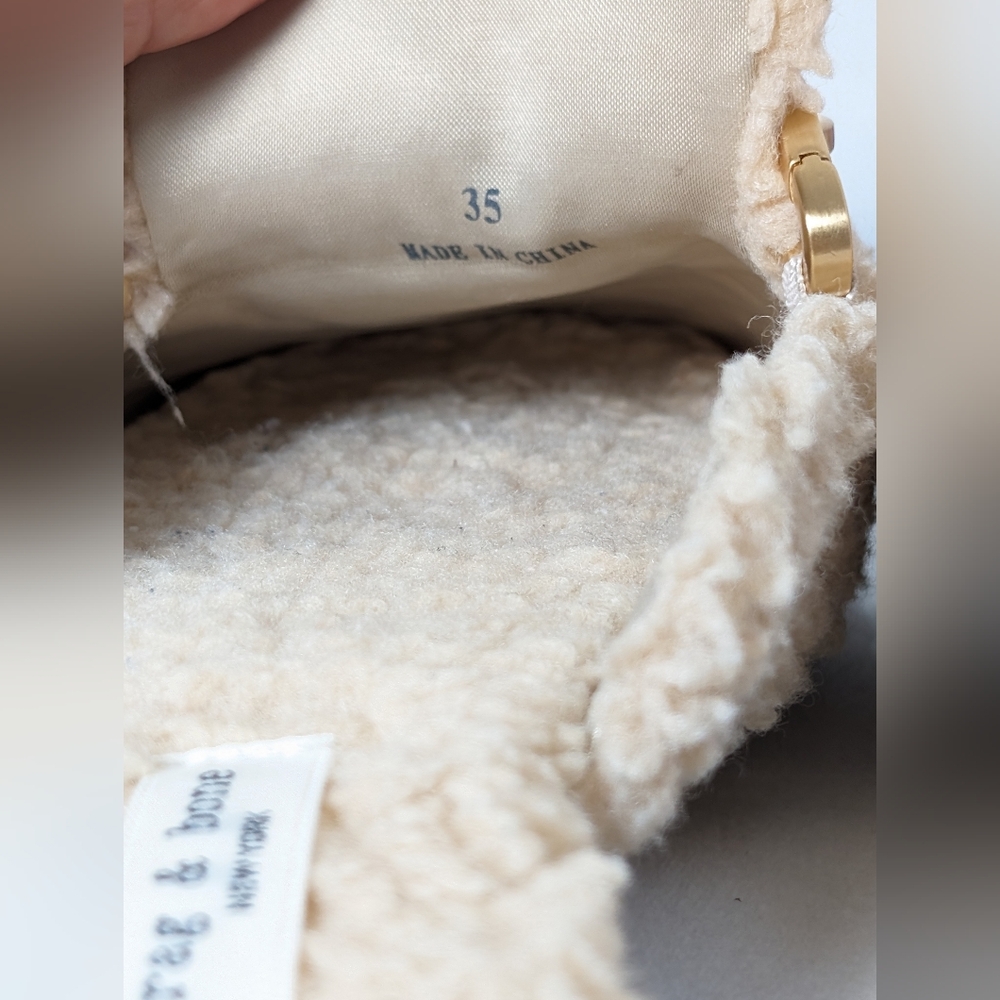 Nwob Rag & Bone Beige Essex Faux Shearling Chain … - image 8
